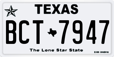 TX license plate BCT7947
