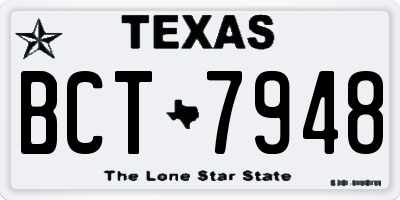 TX license plate BCT7948