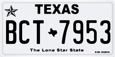 TX license plate BCT7953