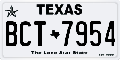 TX license plate BCT7954