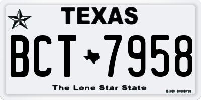 TX license plate BCT7958