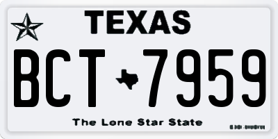 TX license plate BCT7959