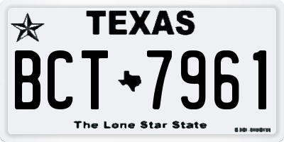 TX license plate BCT7961