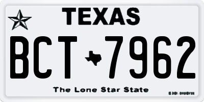 TX license plate BCT7962