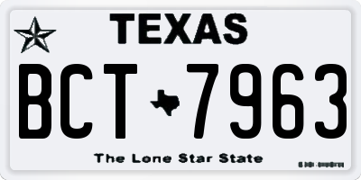 TX license plate BCT7963