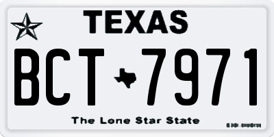 TX license plate BCT7971