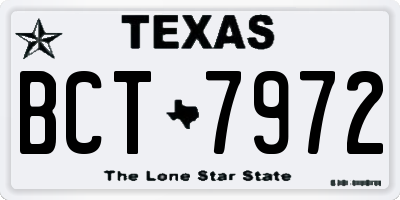 TX license plate BCT7972