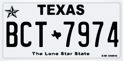 TX license plate BCT7974