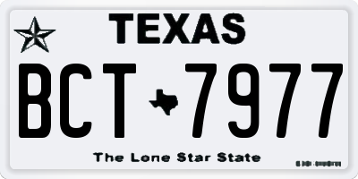 TX license plate BCT7977