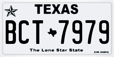 TX license plate BCT7979