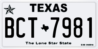 TX license plate BCT7981