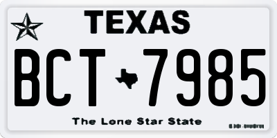 TX license plate BCT7985