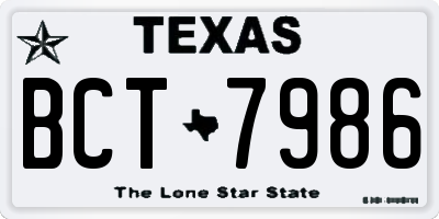 TX license plate BCT7986