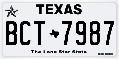 TX license plate BCT7987