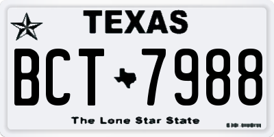 TX license plate BCT7988