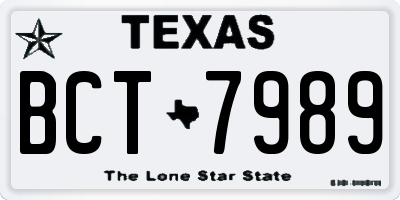 TX license plate BCT7989