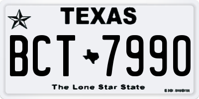 TX license plate BCT7990