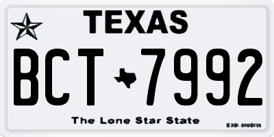 TX license plate BCT7992