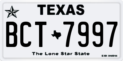 TX license plate BCT7997
