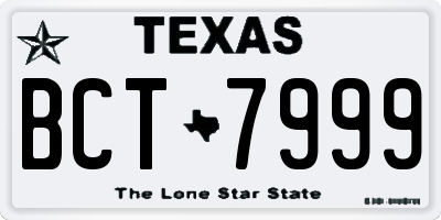TX license plate BCT7999
