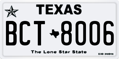 TX license plate BCT8006