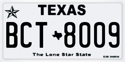 TX license plate BCT8009
