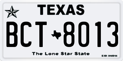 TX license plate BCT8013