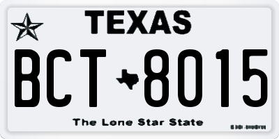 TX license plate BCT8015