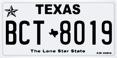 TX license plate BCT8019