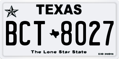 TX license plate BCT8027