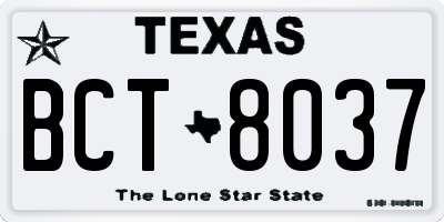TX license plate BCT8037