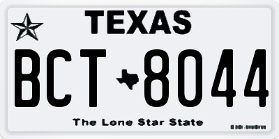 TX license plate BCT8044