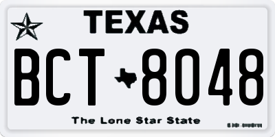 TX license plate BCT8048