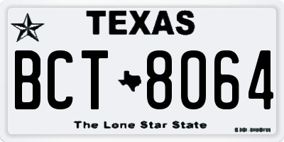 TX license plate BCT8064