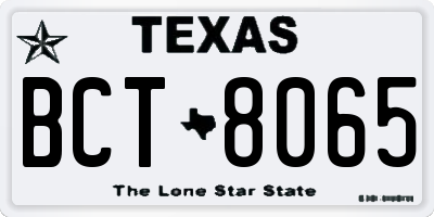 TX license plate BCT8065