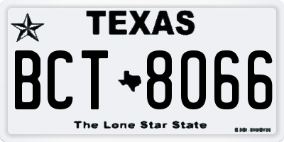 TX license plate BCT8066