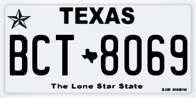 TX license plate BCT8069