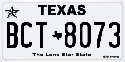 TX license plate BCT8073