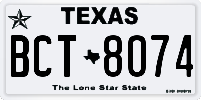 TX license plate BCT8074