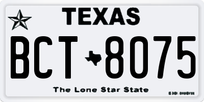 TX license plate BCT8075