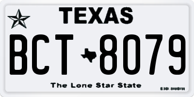 TX license plate BCT8079