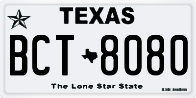 TX license plate BCT8080