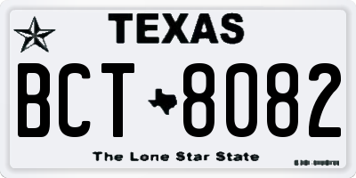 TX license plate BCT8082