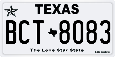 TX license plate BCT8083