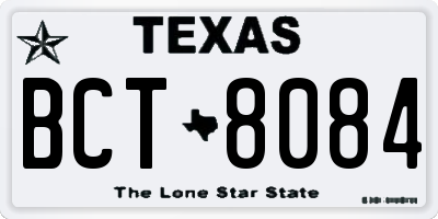TX license plate BCT8084