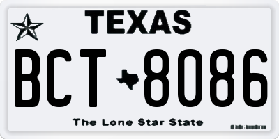 TX license plate BCT8086