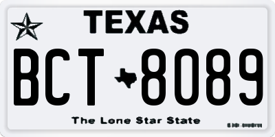 TX license plate BCT8089