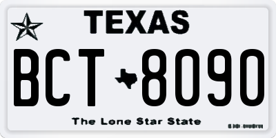 TX license plate BCT8090