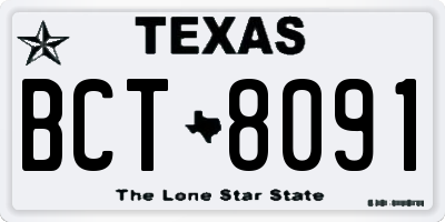 TX license plate BCT8091