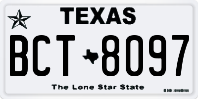 TX license plate BCT8097